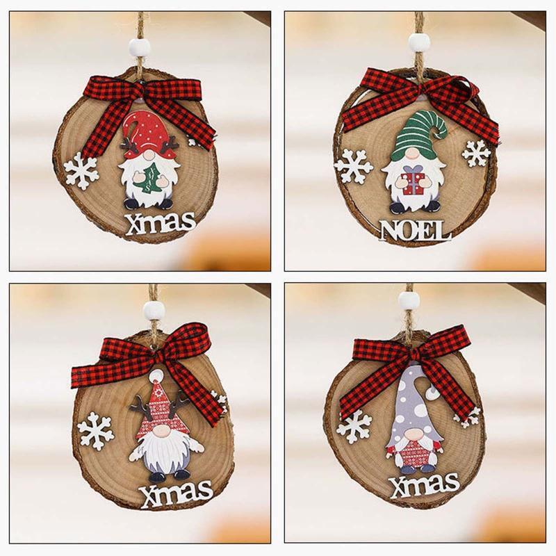 Christmas Decorations Tree Gnome Ornament Cute Wooden Xmas Ornaments Hanging