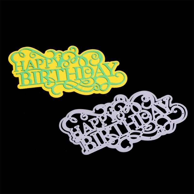 Exquisite Birthday Metal Die Cuts Creative Happy Birthday Blade Punch Stencils