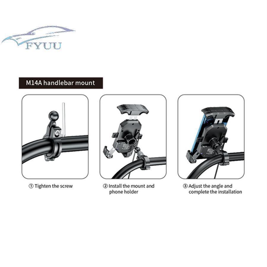 Motorcycle QC 3.0 Quick Charger Wireless Phone Charger 360° Rotation Waterproof