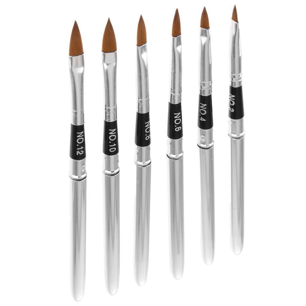 6pcs Mermaid Tail Stick UV Gel Polish Nails Art Drawing Painting Pen Brushes