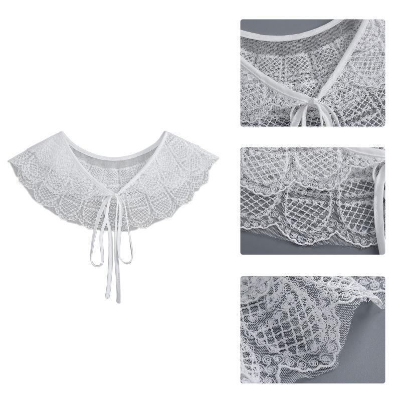 Girl Knotted White Collar with Pastoral Style for Spring Sun-proof Supplies