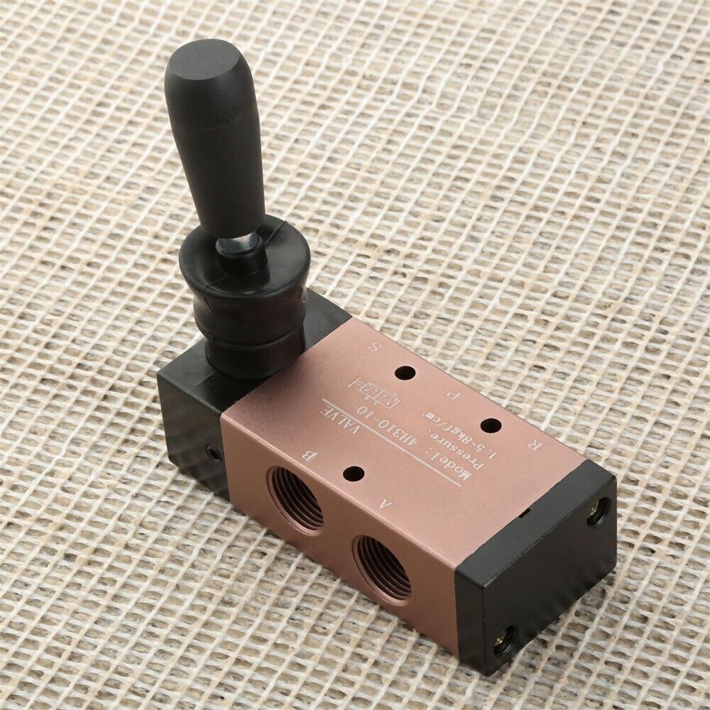 Black Mechanical Valve 4H310-10 Two Position 5 Way Outlet PT3/8" Port Hand Pull