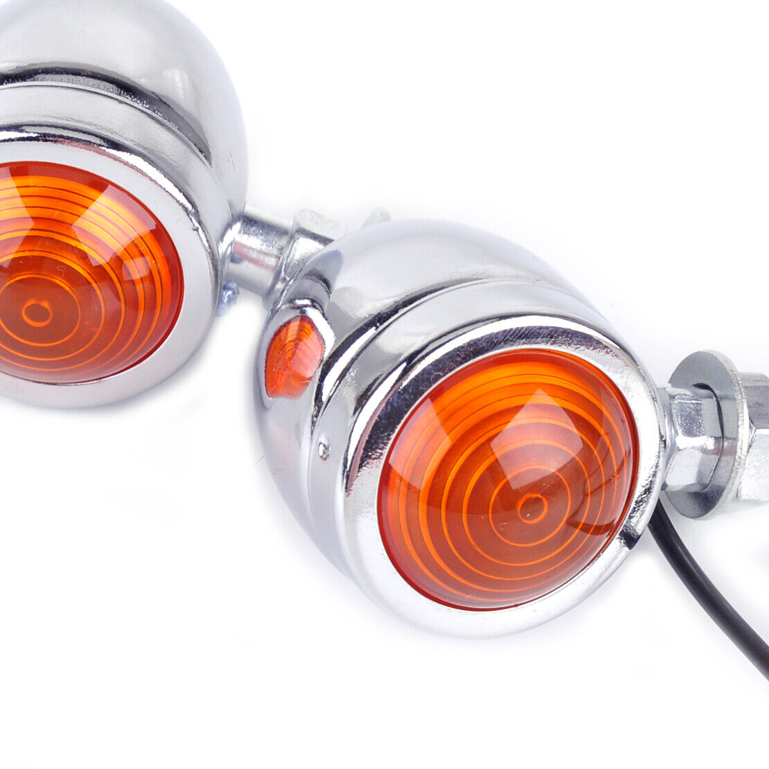 4x Chrome Motorcycle Bullet Turn Signal Indicator Brake Light fit for Chopper Li
