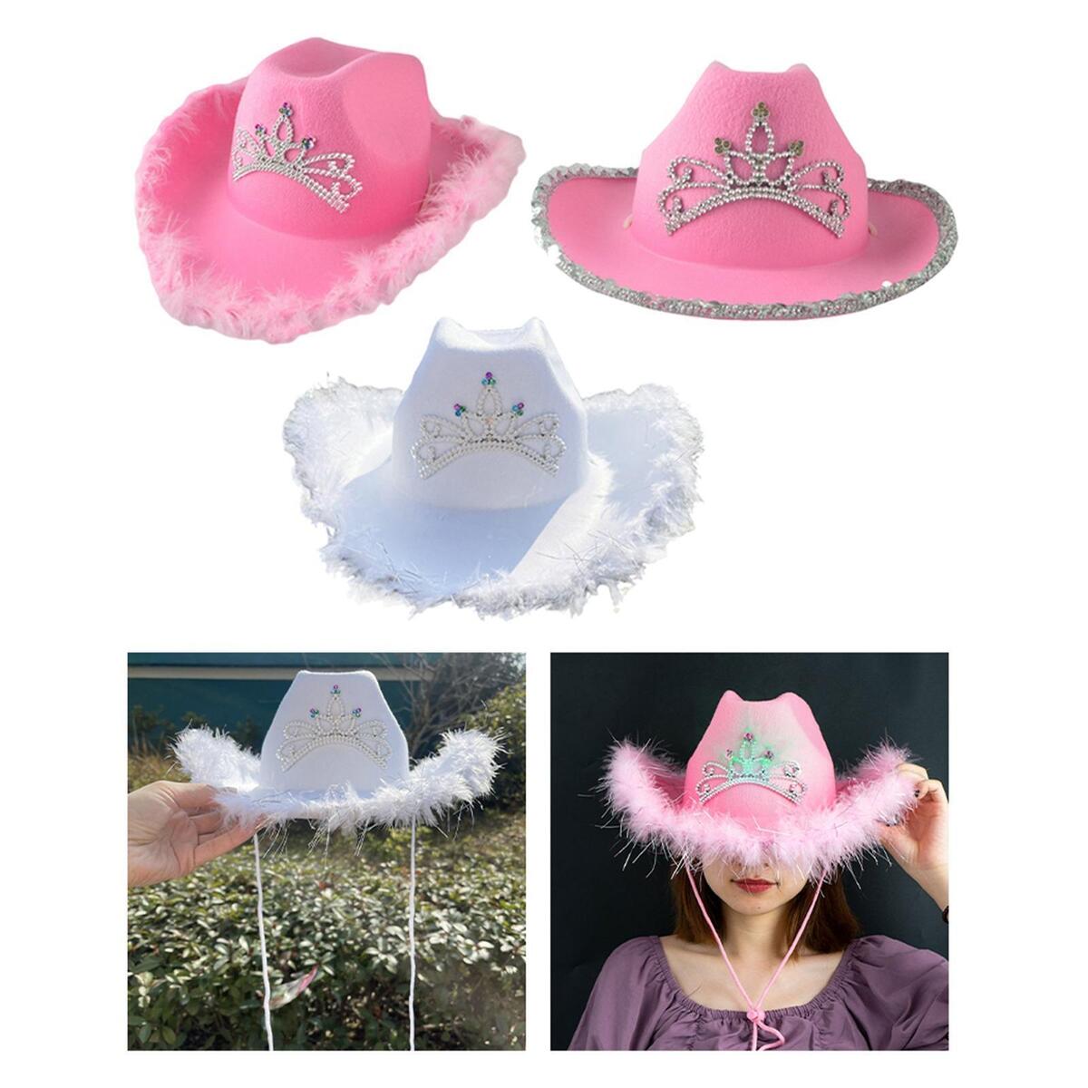 Outdoor Western Cowboy Cowgirl Hat Costume Crystal Beaded Sun Hats Fedoras
