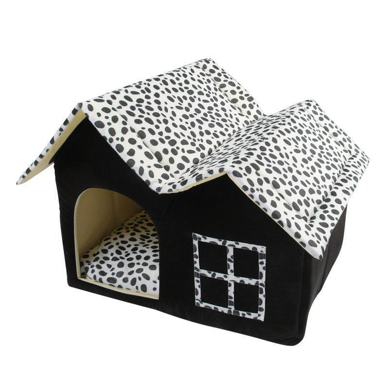 Portable Luxury Spot Double Top Pet House Dog Cat Sleep Bed Warm Cozy Puppy Bed