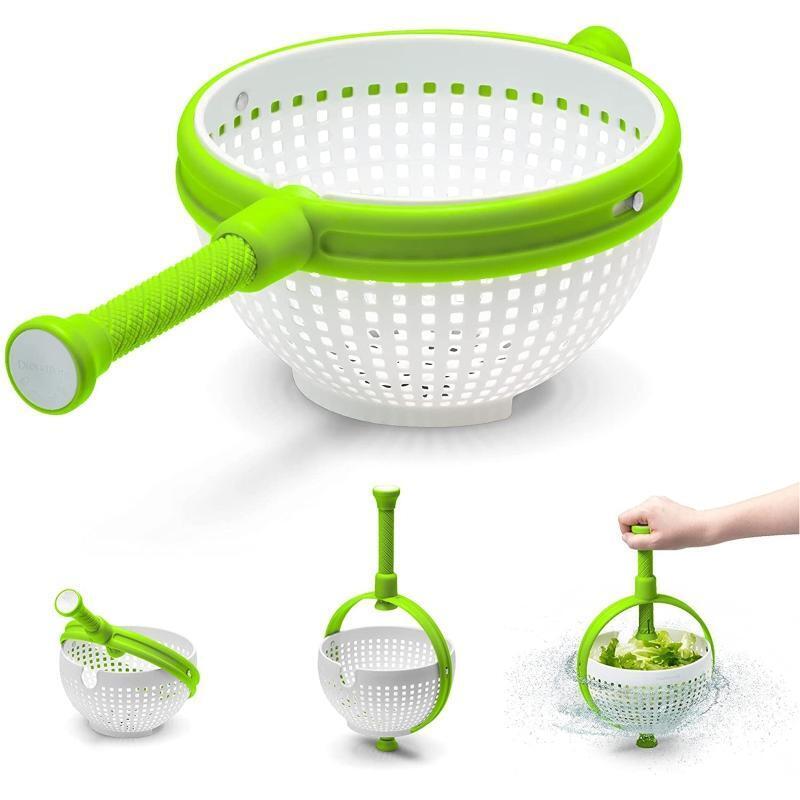Food Grade Colander with Collapsible Handle Salad Spinner Fabulous Design Tool