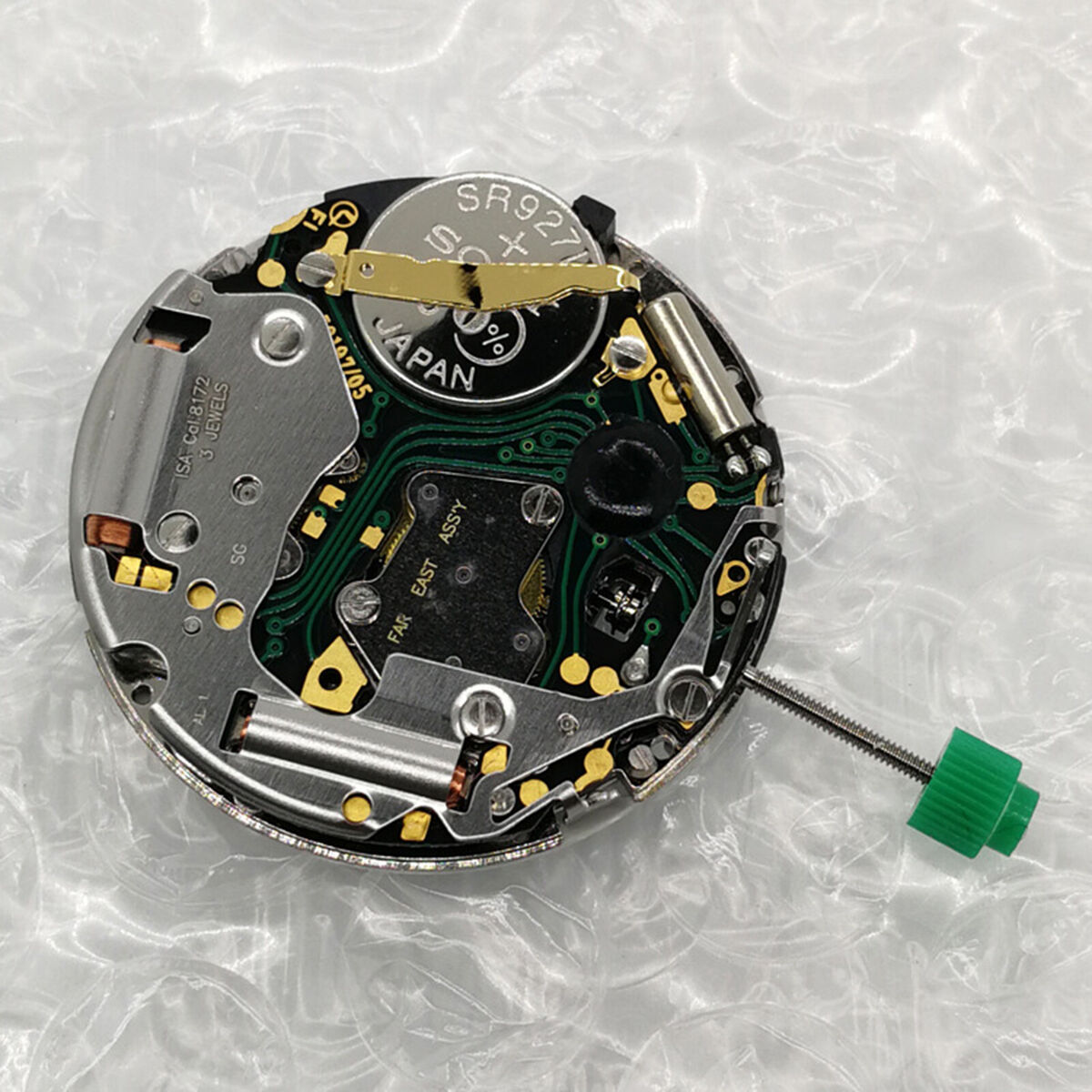 Quartz Watch Movement Date at 4' with Attached Stem Battery Repair For ISA 8172