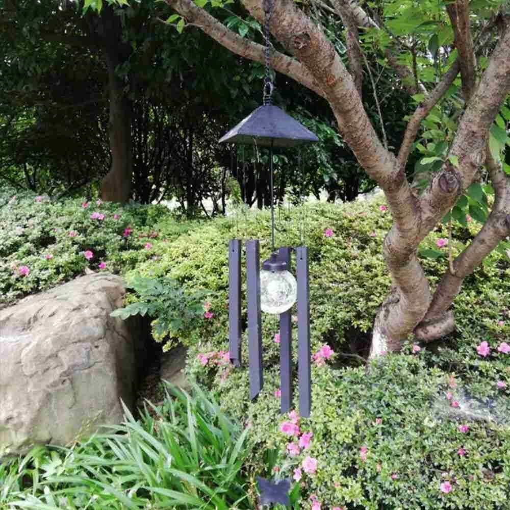 Hanging Ornament Wind Chimes LED Light Pendant Bell Solar Wind Chime Lights