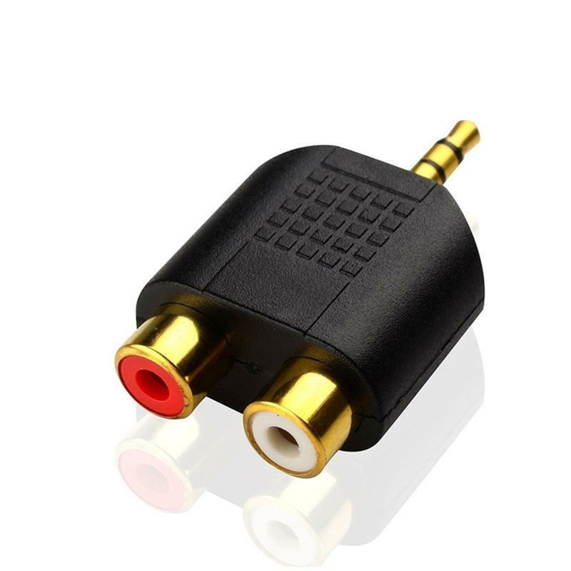 3.5mm Audio Stereo Jack Male To 2 RCA Female Audio Jack Dual Channel Connector