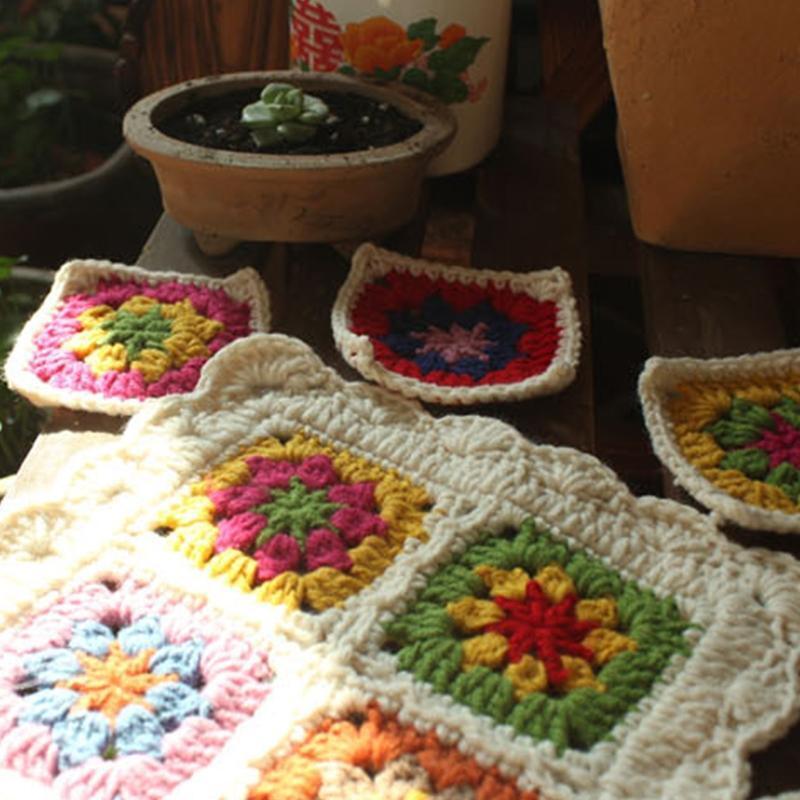 Handmade Crochet Wool Table Runner Teapot Cushion Pad Coaster Set of 8