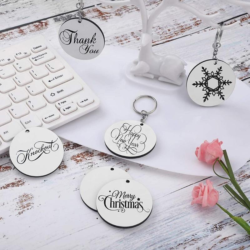 Sublimation Blank Keychains Heat Transfer DIY Keychain with Metal Key Ring