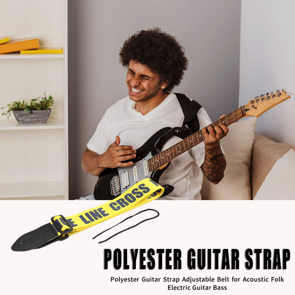 Guitar Strap Belt for Acoustic Electric Guitar Instrument Parts (Yellow)