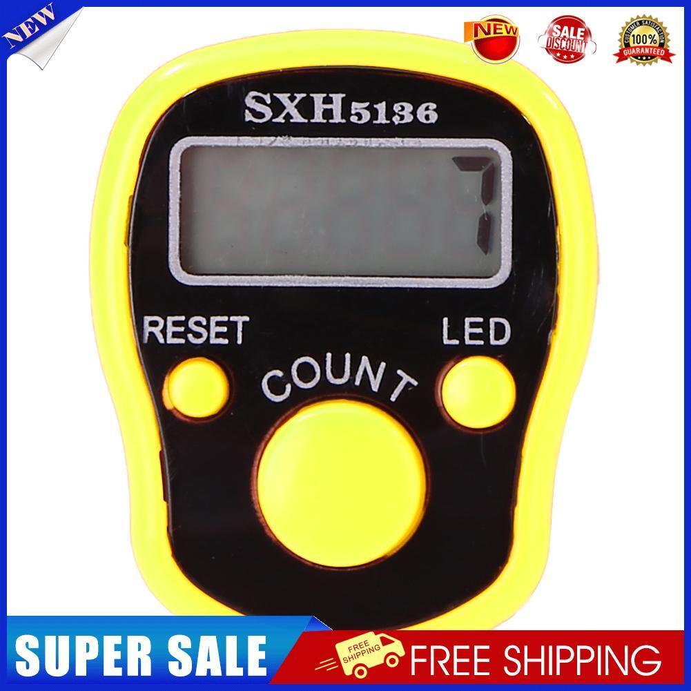 LCD Display Finger Counter LED Luminous Electronic Tally Counter (Yellow)