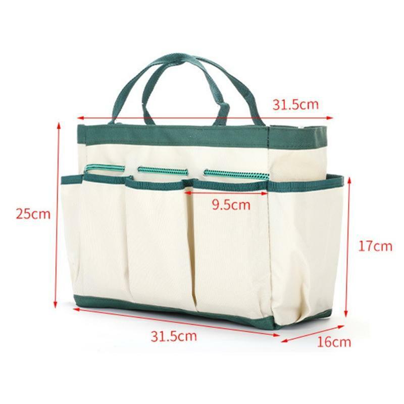 Gardening Tote Bag with Pockets for Handy Tools Spray Bottles Wear-Resistant