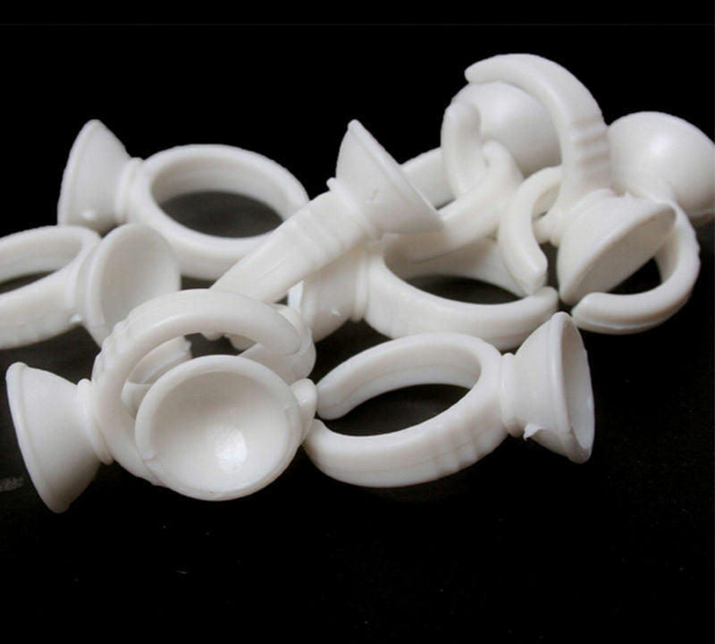 100Pcs Disposable Glue Ring Pallet Holder for Eyelash Extension Tattoo Pigmen KQ