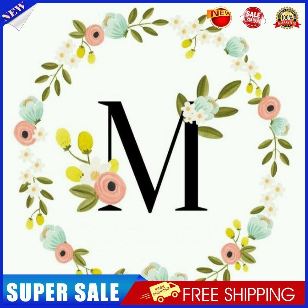 DIY Diamond Painting Kit M Letter Wreath Full Round Rhinestone Wall Picture