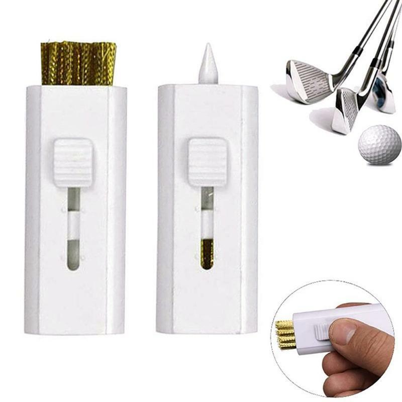 4Pcs/set Mini Golf Club Brush Pocket Club Brush with Retractable Wire Bristles