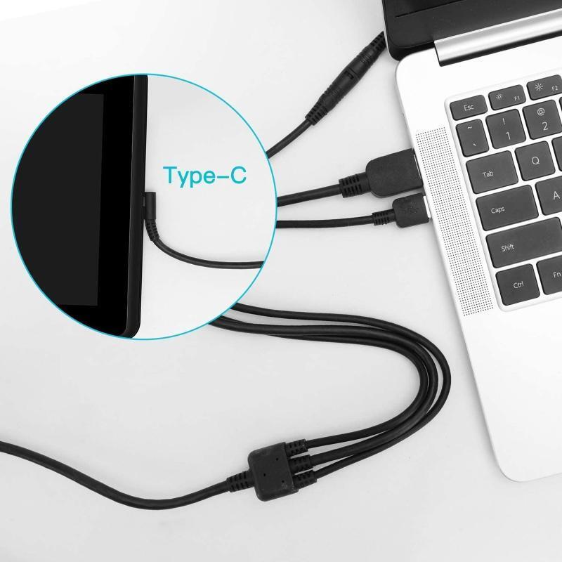 ForHUION 3 IN 1 Data Sync Cable Cord Lead forKamvas Pro 12 KamvasPro 13