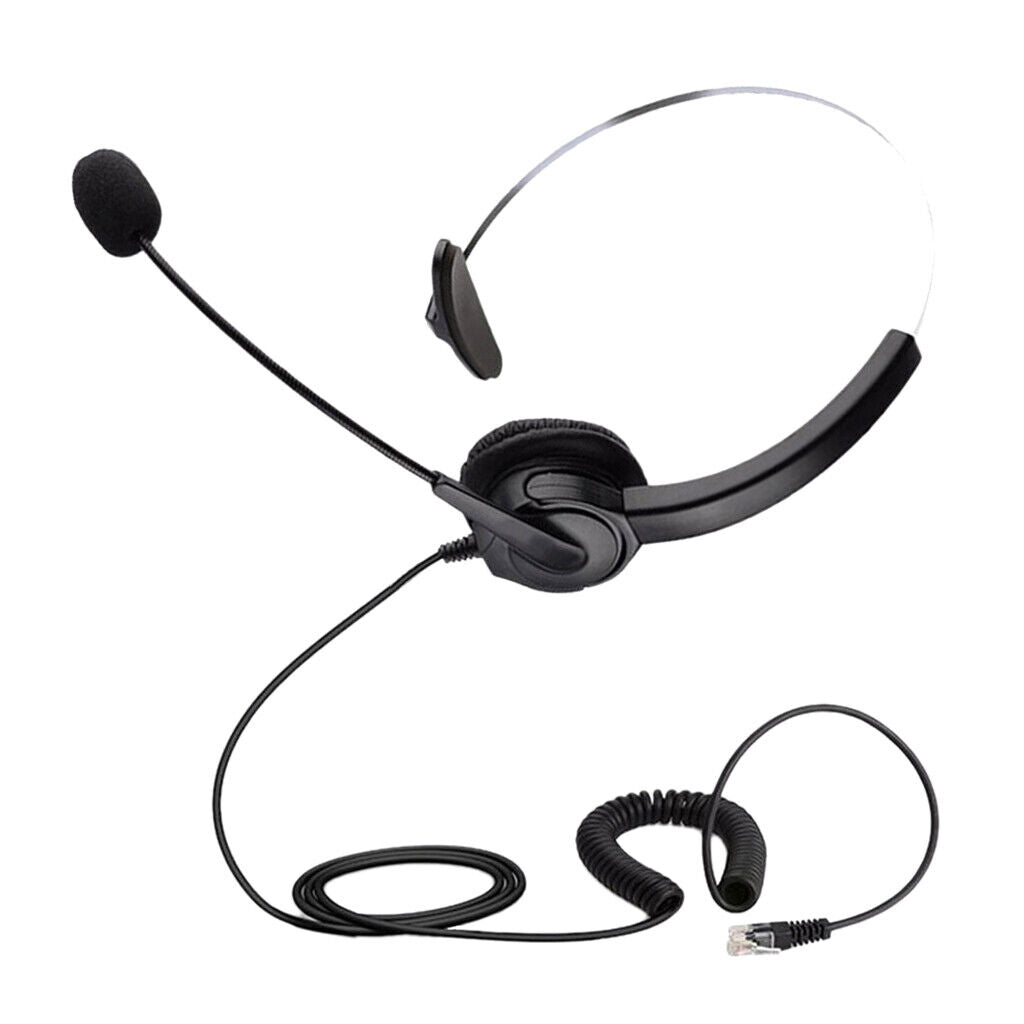 Headset Phone Headset Monaural Phone Headset + Coiled Cable