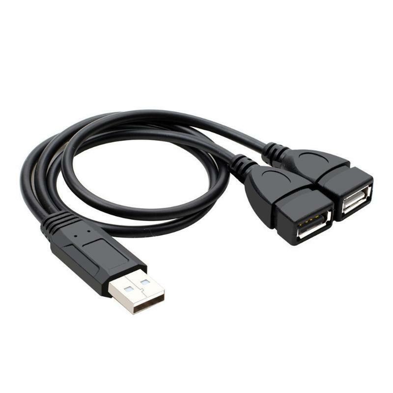 1 Male to 2 Female Power Cord USB Splitter USB 2.0 Y Splitter Charger Cable