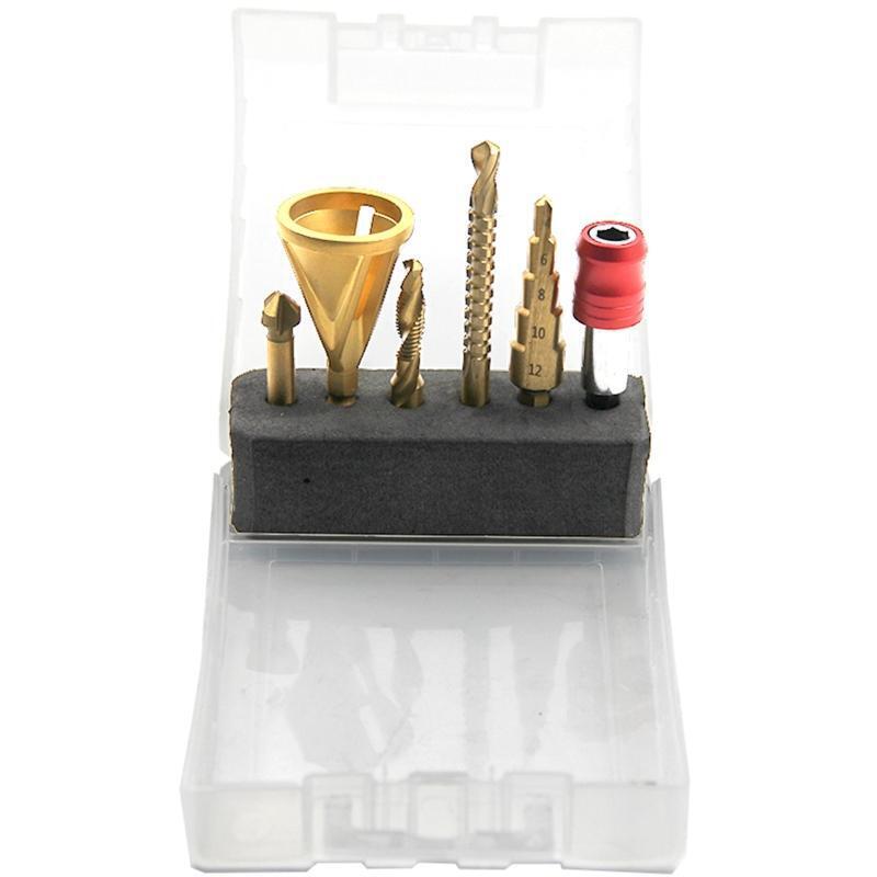 6 Pcs/set Deburring External Chamfering Tool Chamfer Drilling Bit Step Drill Bit