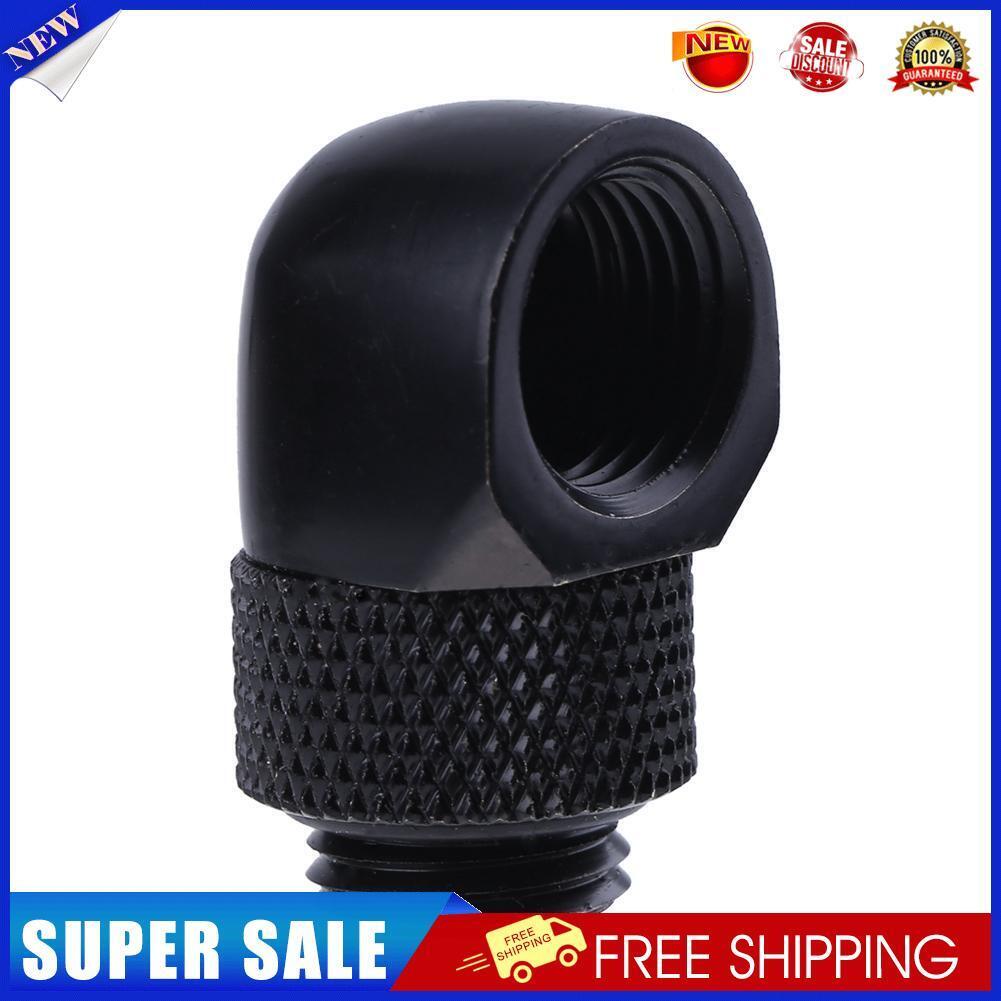 G1/4 Inner Outer Dual Thread 90 Degree Rotary Water Tube Connector(Black)