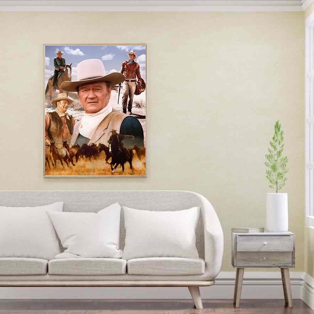Handmade DIY Full Square Drill Diamond Painting Western Cowboy Kit Craft
