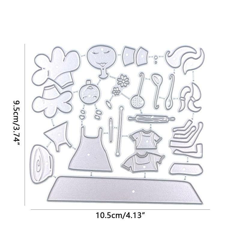Cartoon Mother Daughter Cooking Metal Cutting Dies Stencil Scrapbooking Template