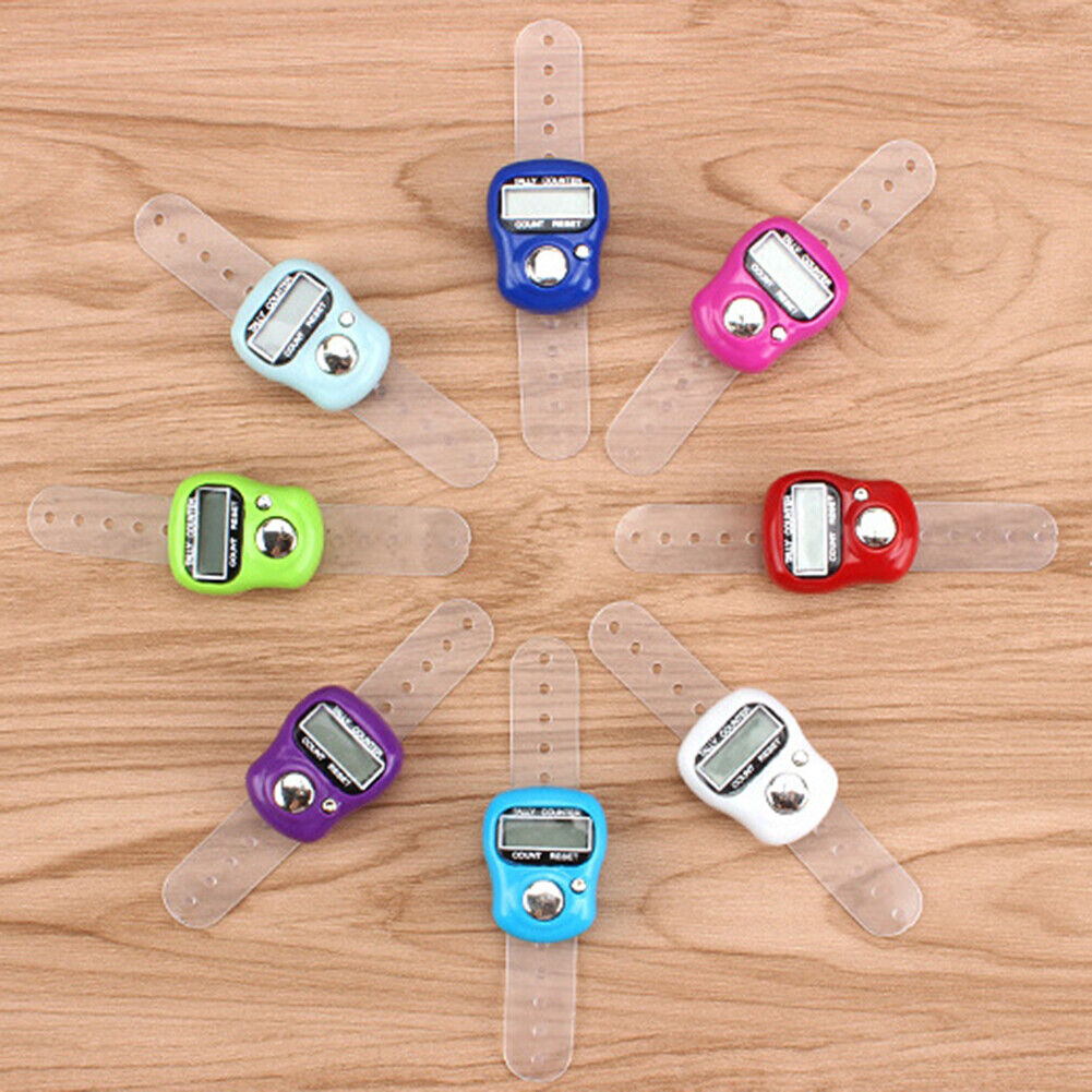 Electronic Finger Counter Ring LED Portable Digital Row Tally Pedometer