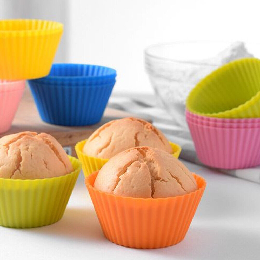 12x Muffin Cupcake Liner Silicone Baking Cooking Molds Cake Decorating Tool