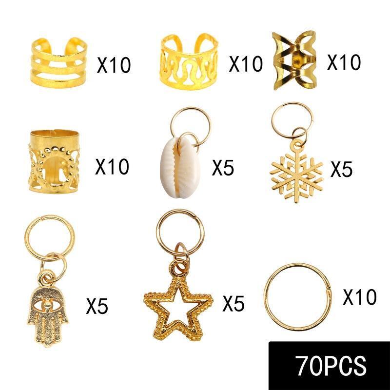 70x Women Braids Hair Beads Dirty Braid Pendant Hair Buckle for Photo Shooting