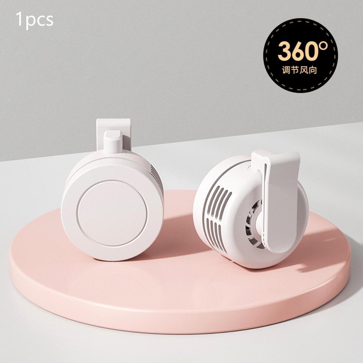 2x Portable Mini Clip Fan Working Outdoor USB Personal Fan 60 Blades White