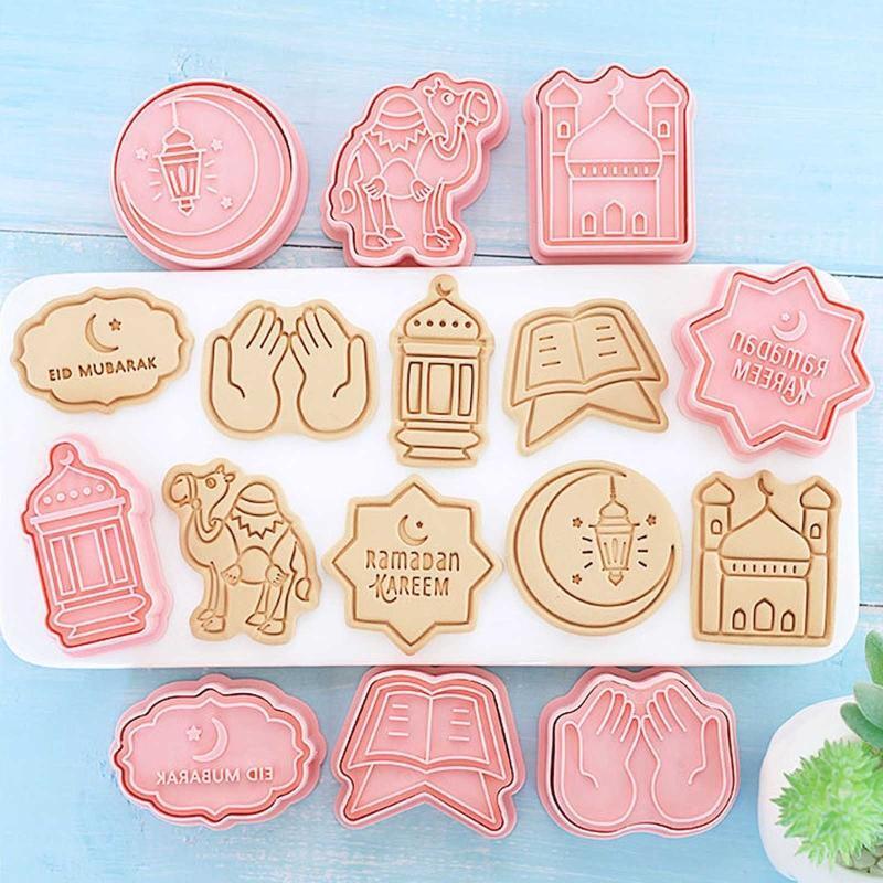 8 PCS Cookie Stamp Cookie Cutter Molds Set Plastic Material Cute DIY Cookie Mold