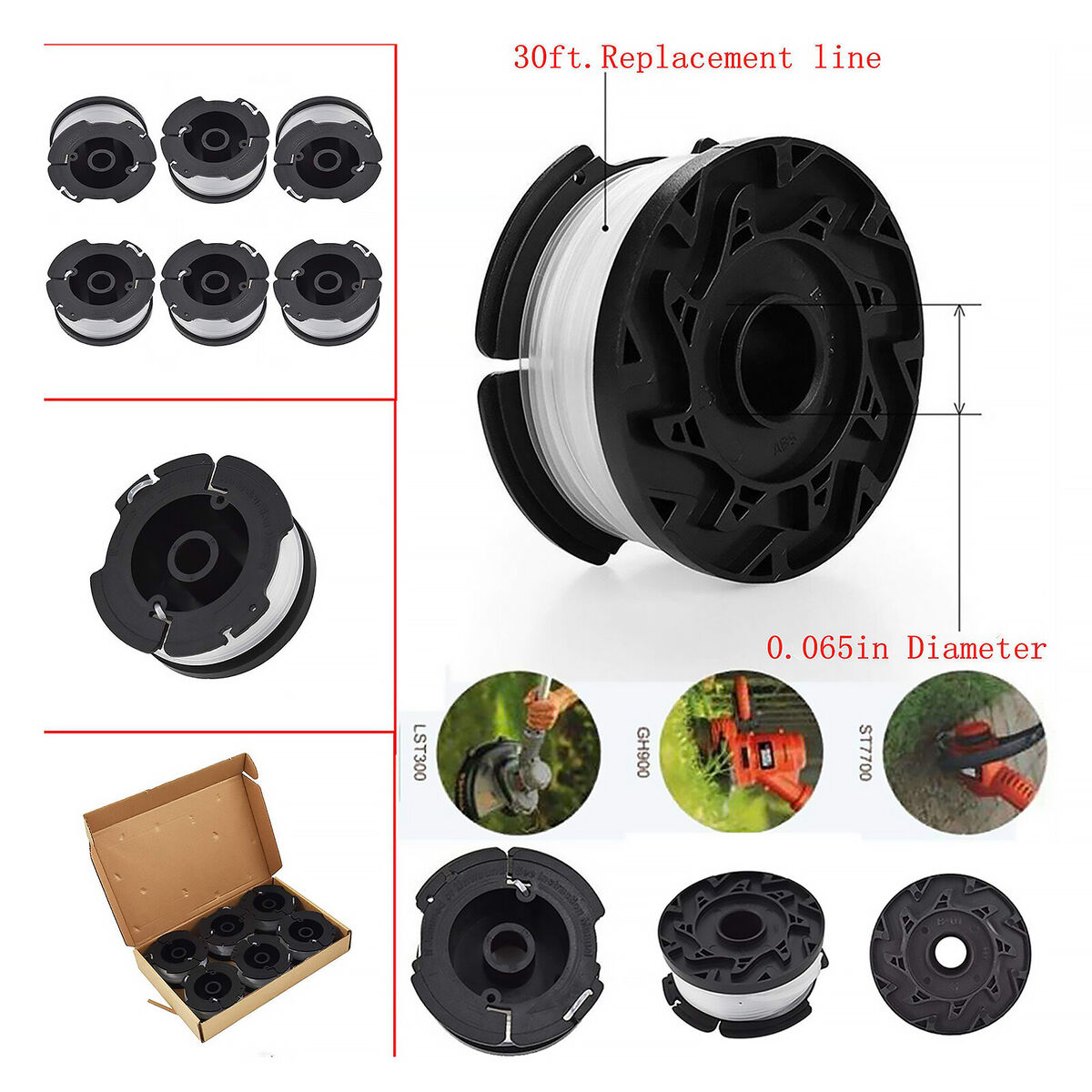 Weed Spools Line String Trimmer Replacement Spool for Black and Decker