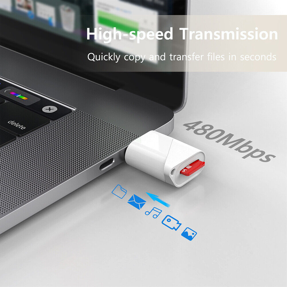 Card Reader USB 2.0 Secure Digital Memory Card Adapter Type-C Flash Drive