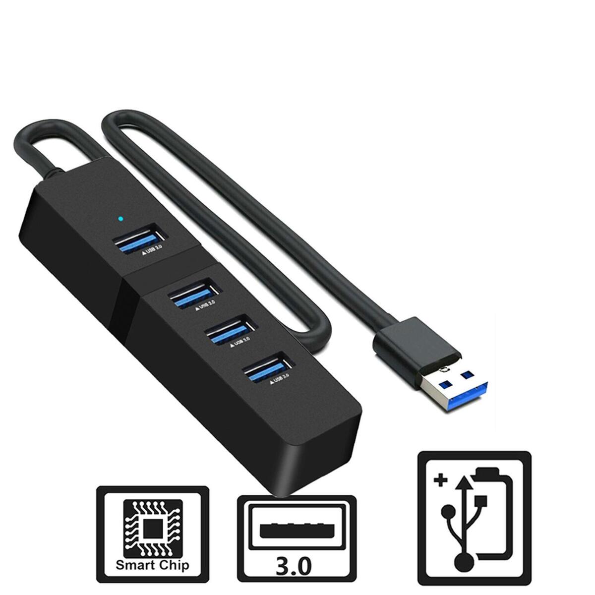 Portable 4 Ports USB 3.0 Hub Multi Splitter Expansion Data USB Hub for Laptop