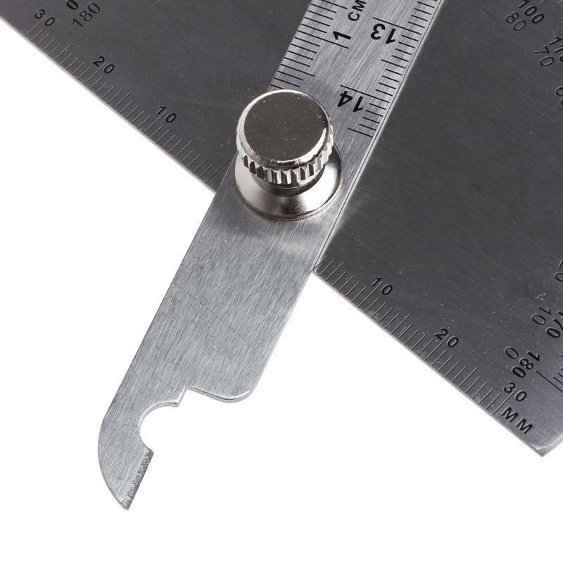 0-180° Angle Ruler Round Head Rotary Protractor Adjustable Universal Stainless