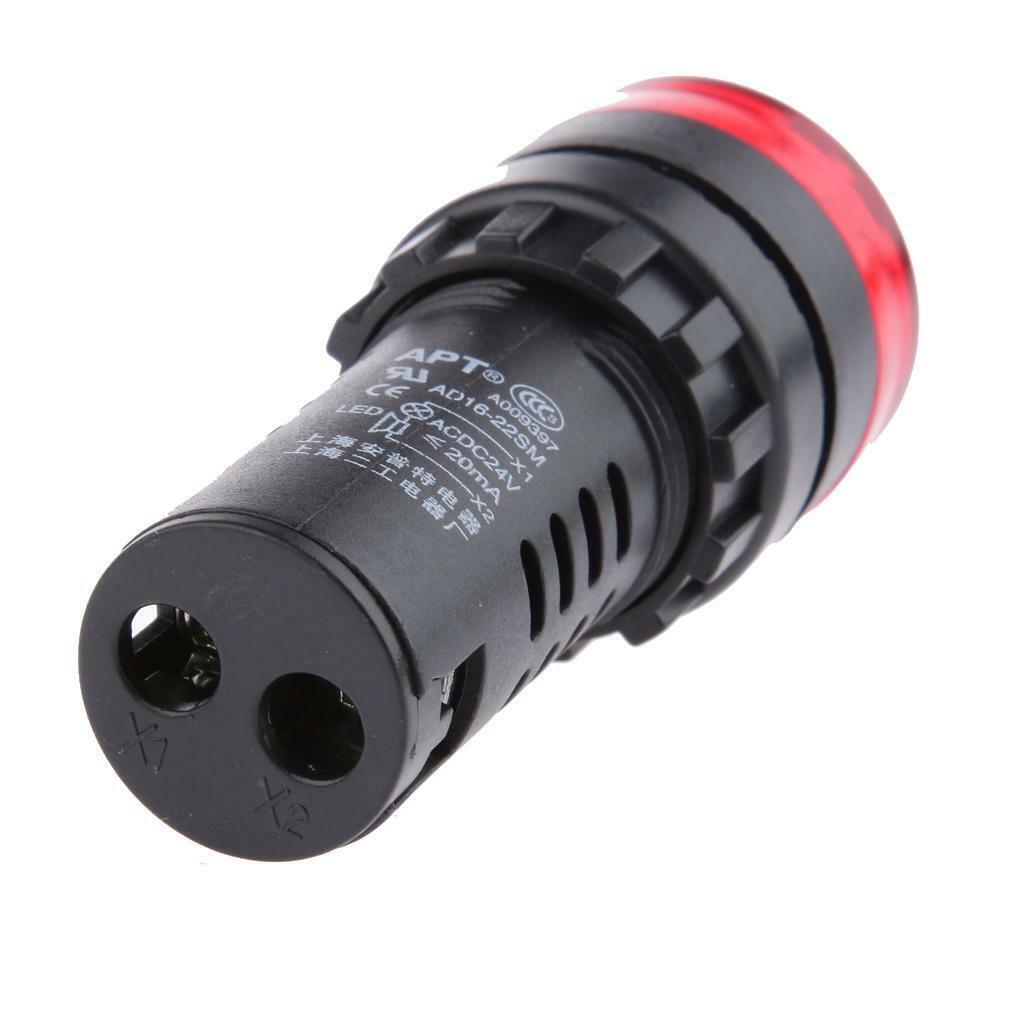 DC 24V 22mm LED Flash Light Indicator Lamp with    - Red
