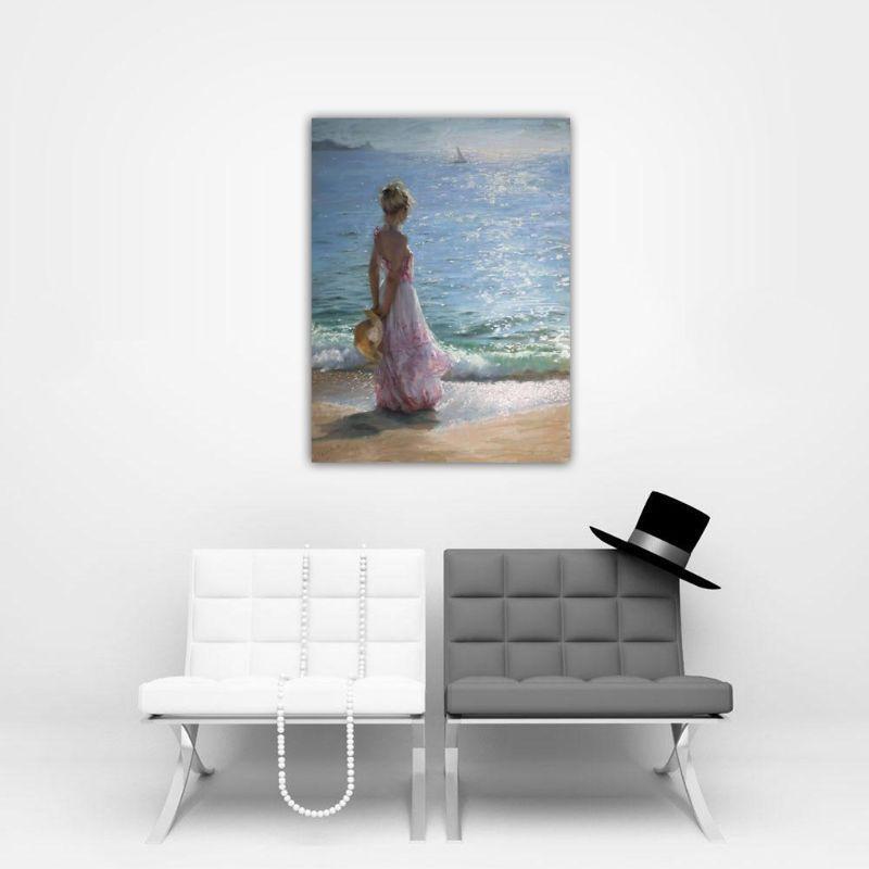 Girl by the Sea Digital Oil Painting By Numbers Canvas Wall Picture DIY Decor