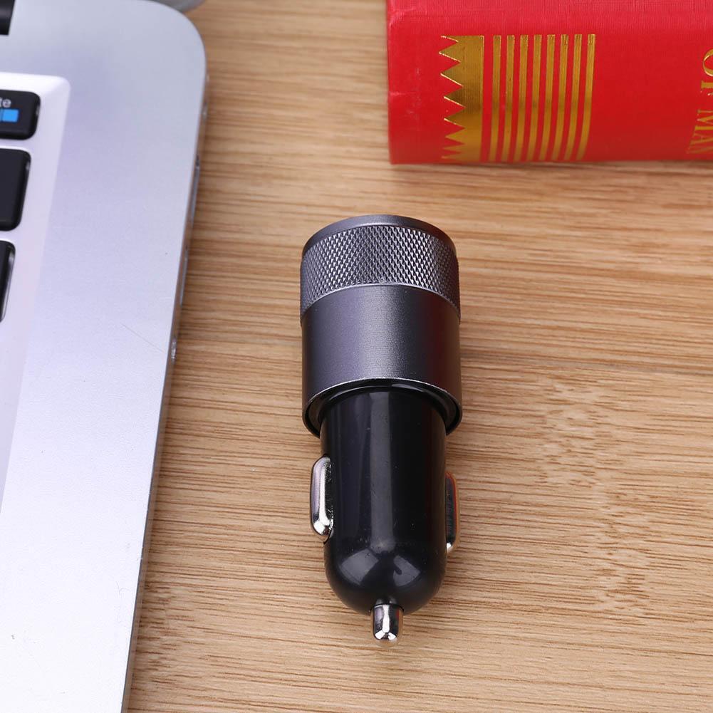 Metal Dual USB 2.1A Car Cigarette Lighter Adapter Charger(Gray+Black)