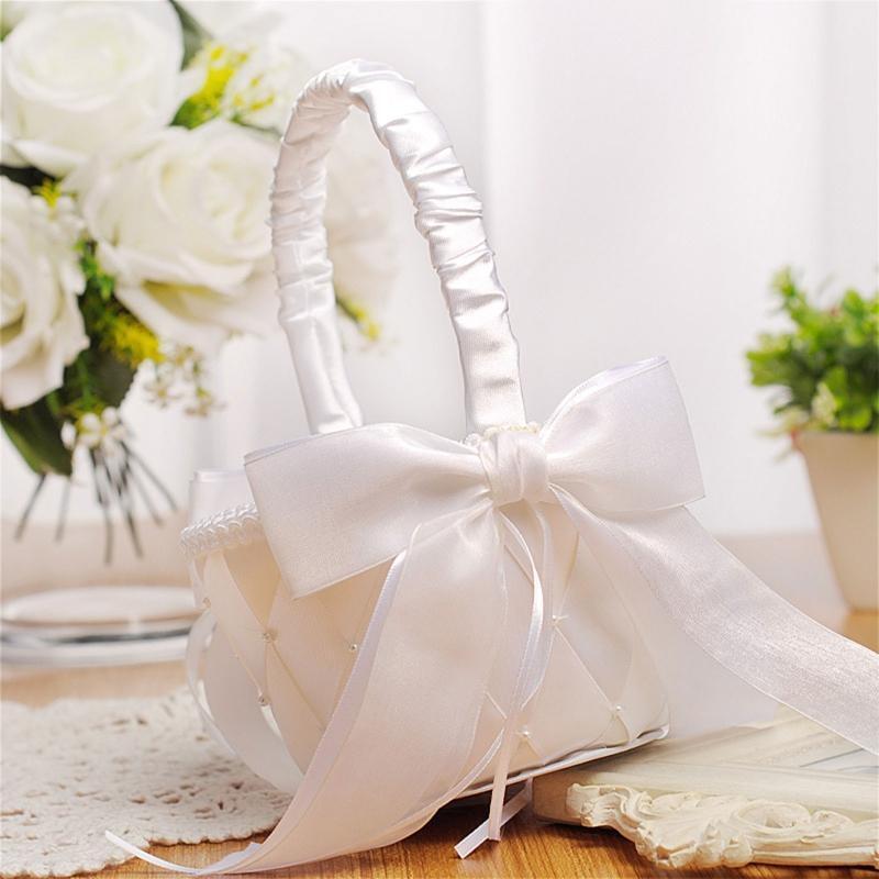 Flower Girl Wedding Basket Candy Gift Package for Banquet Holiday Daily Use