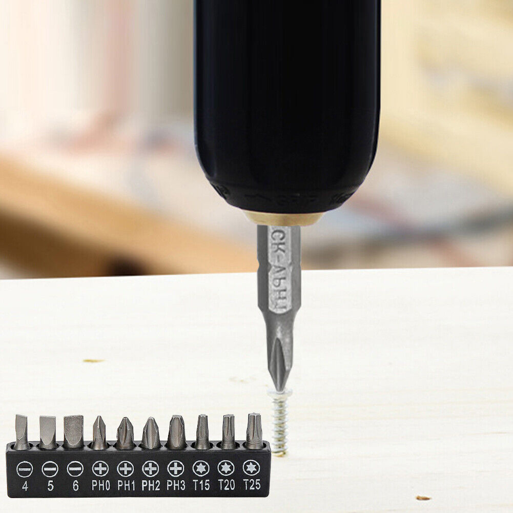 10pcs Insert Bit Set Torx Flat Head Cross Electric Screwdriver Bit Holder