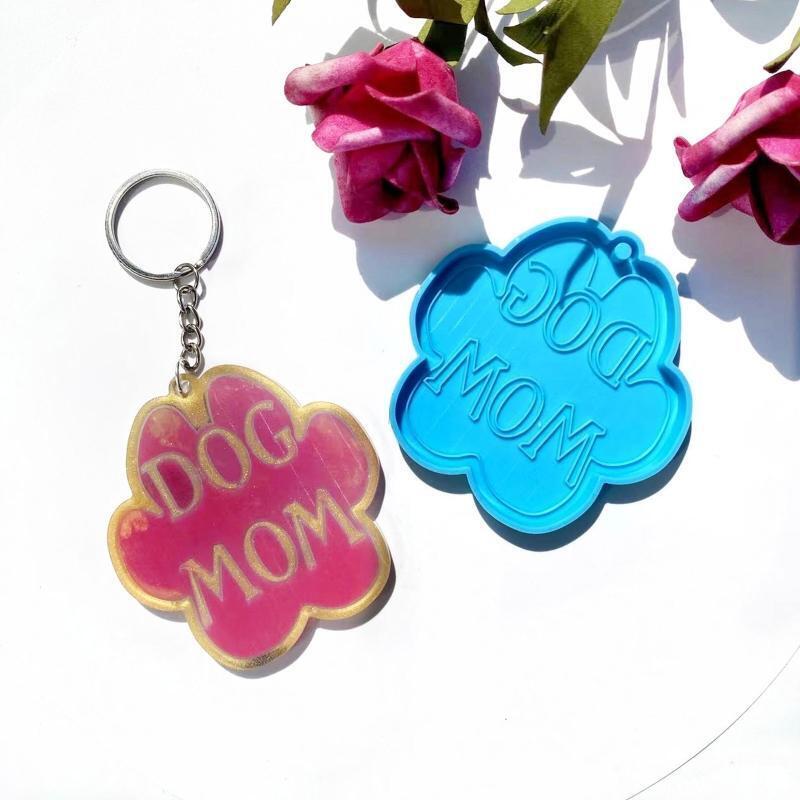Pet Little Dog Paw Keychain Mold Epoxy Crystal Silicone Customized Mold