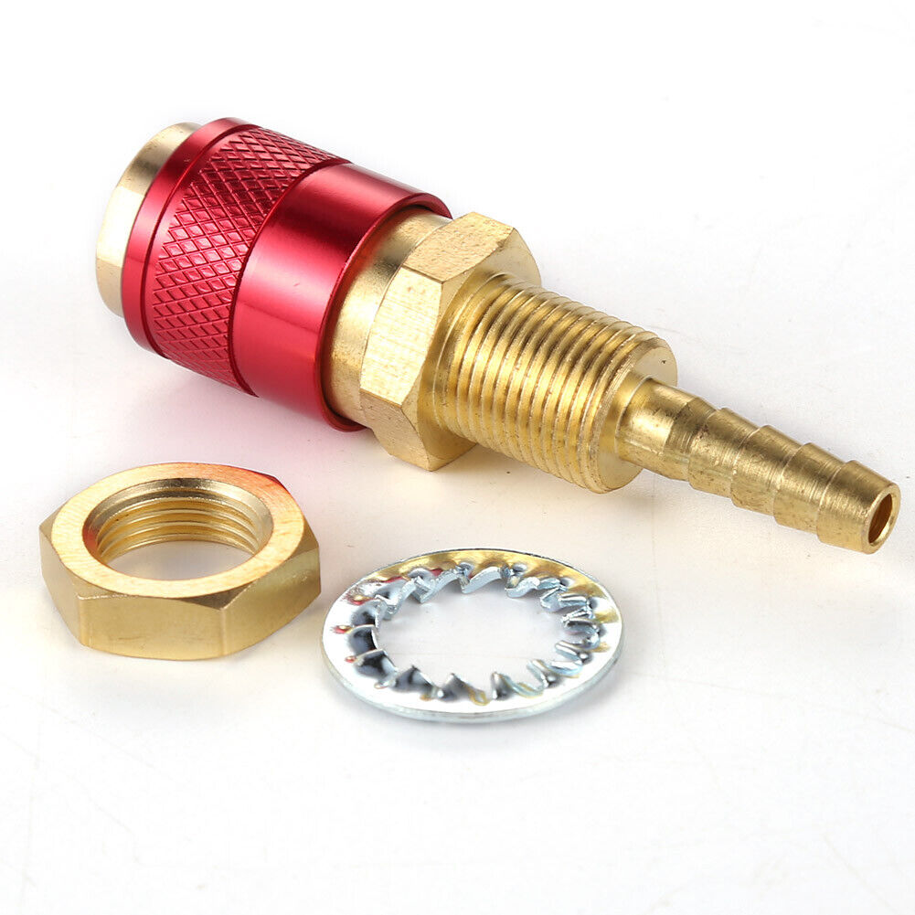 6mm Water Cooled Gas Adapter M6 Welding Torch Quick Hose Connector (Red)