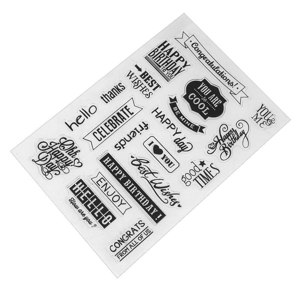 Silicone Transparent Clear Stamp Seal DIY Happy Birthday Scrapbooking Decor