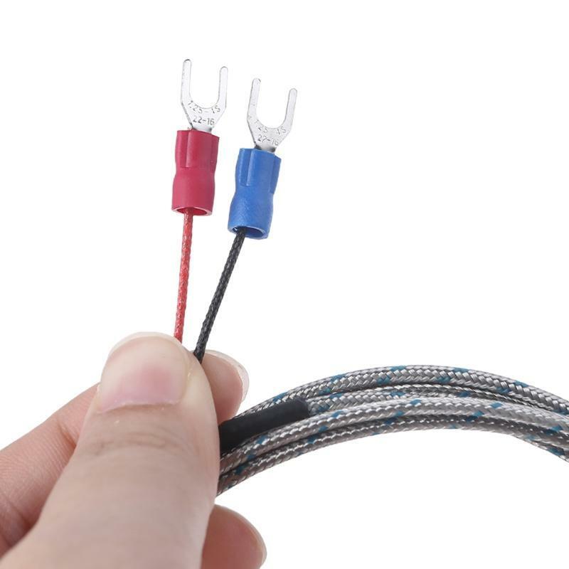 K-Type Thermocouple Probe 1mm x 100mm 2-wires Temperature Sensors 2-Terminals 1m
