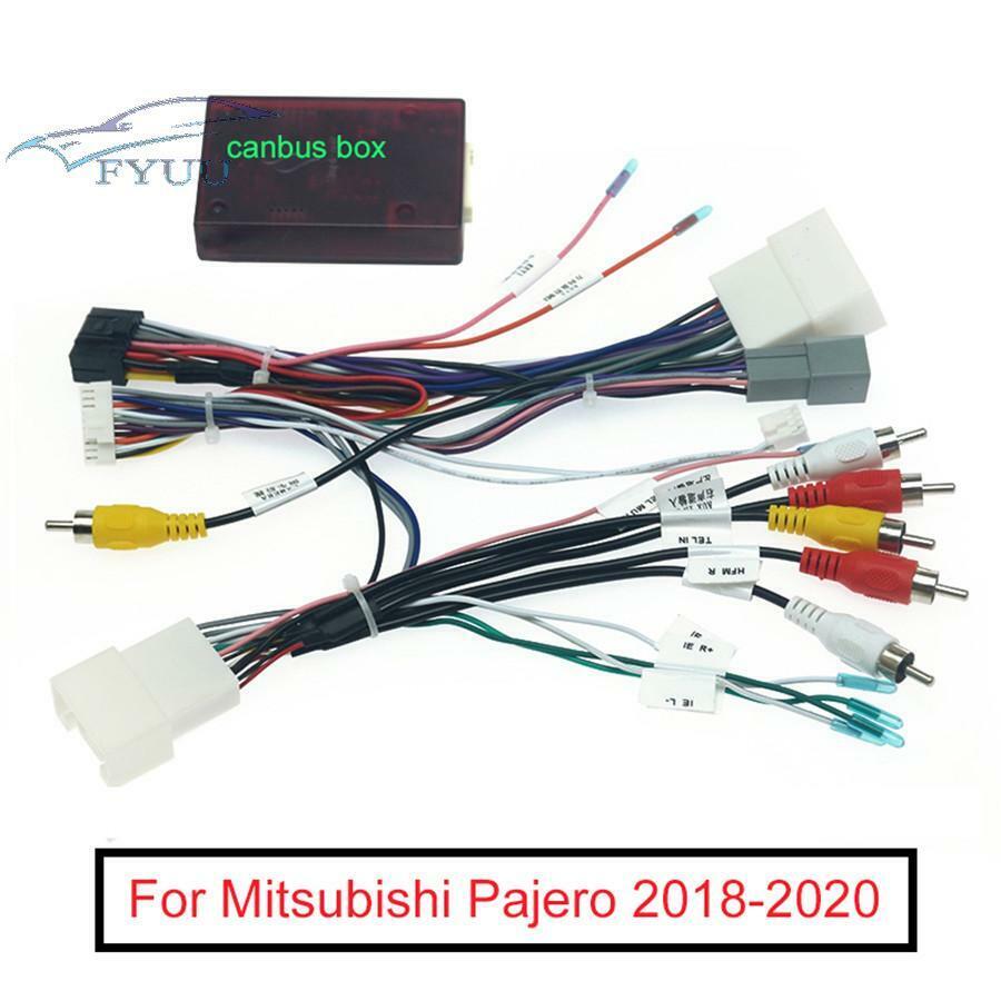 16Pin Car Stereo Audio Wiring Harness W/Canbus Box For Mitsubishi Pajero 2018-20