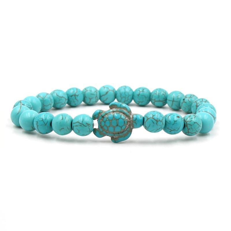 Sea Turtle Beads Bracelet Natural Stone Turquoise Tortoise Bracelet Jewelry Gift