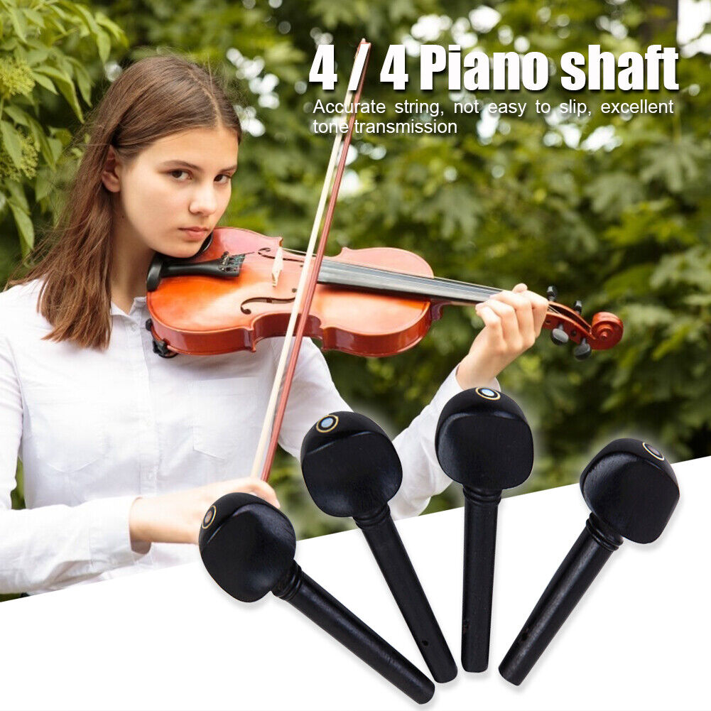 4pcs Ebony Violin Tuning Pegs Tuners with End Pin Fiddle Strings Instrument