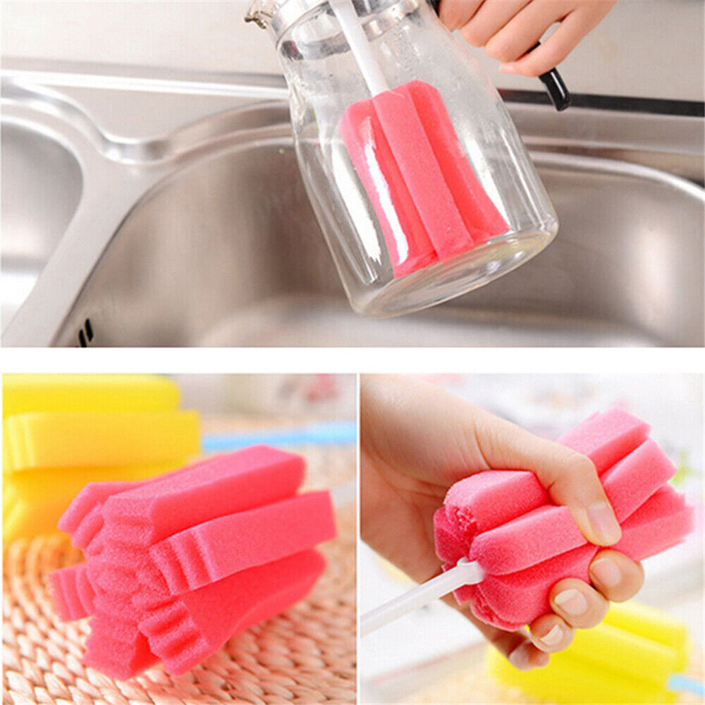 Cup Plastic Feeding Cleaning Tool Baby Bottle Brush Nipple Cleaner Sponge